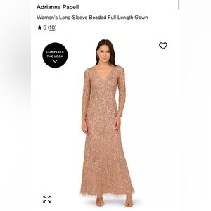 Adrianna Papell Long Sleeve Sequin Dress - Brown